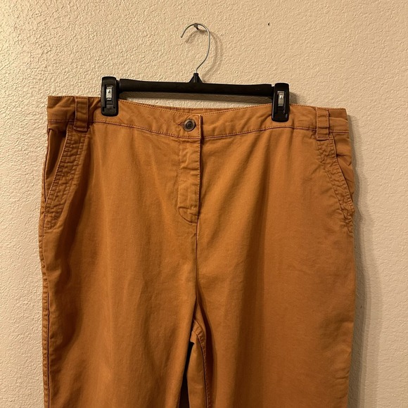 Boden Women Classic Chino Pants Size US 14 R Orange Cotton Blend Anthropologie - Picture 3 of 4